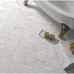 Aelle Carrelage Carrelage sol / mur effet zellige bejmat marocain 5X15 cm blanc mate 5X15 cm COCO WHITE MATT- Carrelage Sol Uni|Carrelage Sol Pour Salle De Bains
