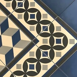 Aelle Carrelage Carrelage sol / mur effet ciment motif cube 20x20 cm 1900 GÜELL 3 ANGLE- Carrelage Sol Pour Cuisine|Carrelage Sol Effet Carreaux De Ciment