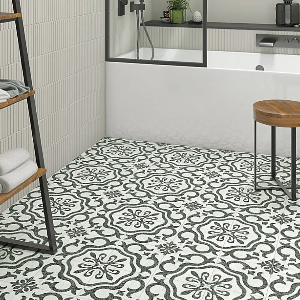 Eiffel art construction Carrelage Sol Effet Terrazzo<Carrelage sol / mur effet terrazzzo coloré à motif 20x20 cm STRACCIATELLA TEGOLE(vendu par boite 1m2)