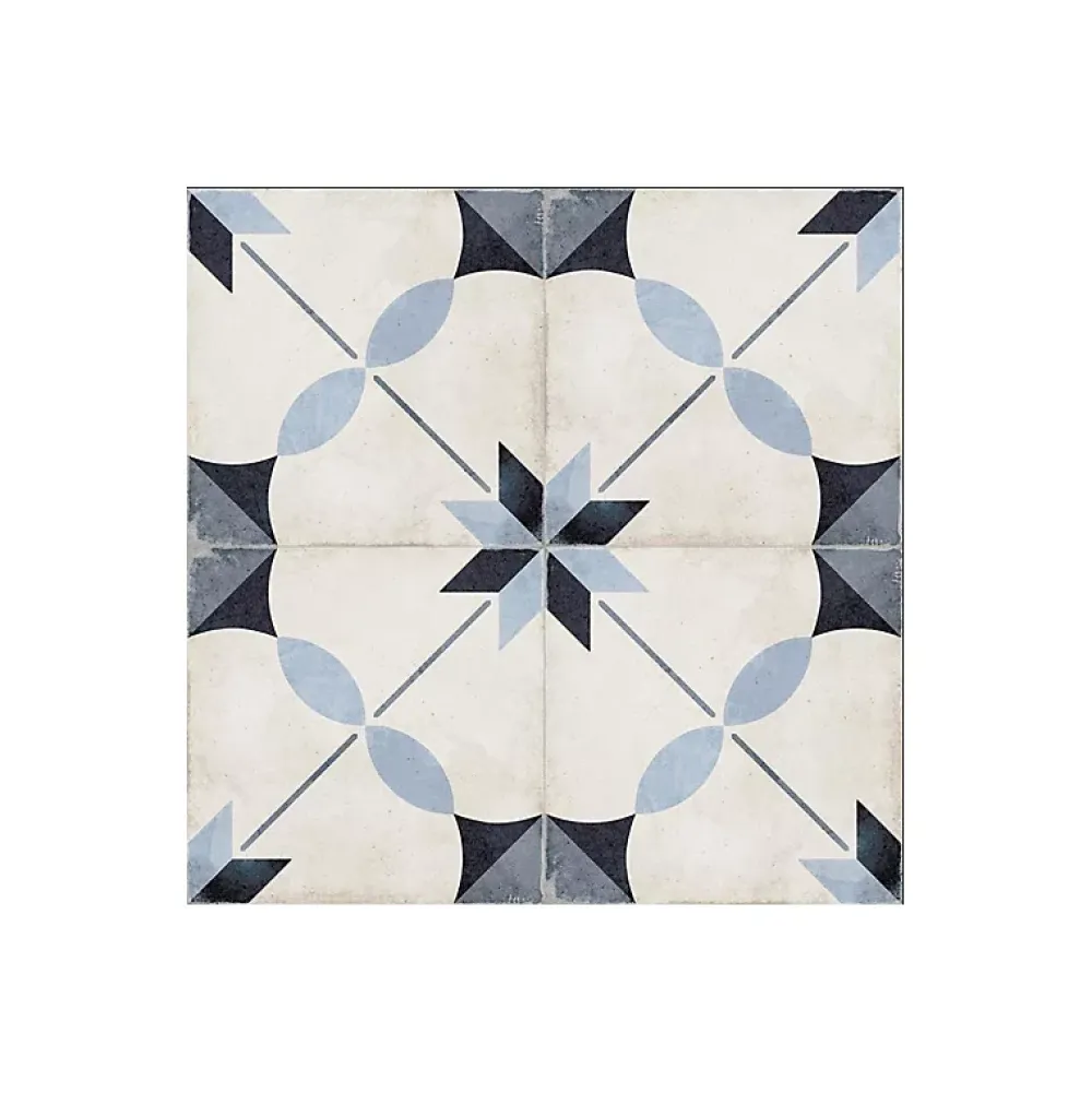 Aelle Carrelage Carrelage sol / mur effet ciment motif bleu 20x20 cm ART NOUVEAU ARCADE BLUE- Carrelage Sol Effet Carreaux De Ciment