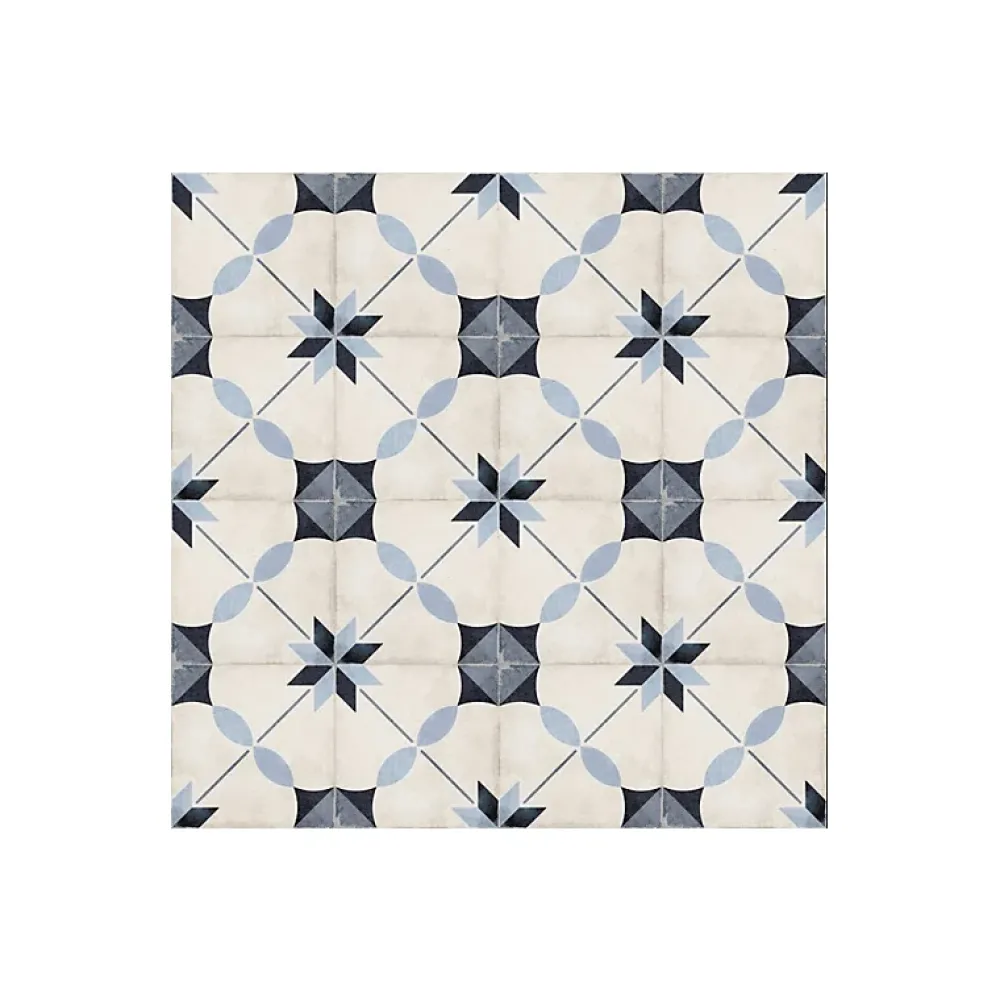 Aelle Carrelage Carrelage sol / mur effet ciment motif bleu 20x20 cm ART NOUVEAU ARCADE BLUE- Carrelage Sol Effet Carreaux De Ciment