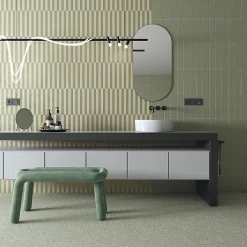 Aelle Carrelage Carrelage sol / mur effet terrazzo 80x80 cm NIZA-R Verde- Carrelage Sol Effet Terrazzo