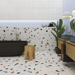 Aelle Carrelage Carrelage Sol Effet Terrazzo<Carrelage sol / mur effet terrazzzo coloré 60x60 cm STRACCIATELLA NACAR