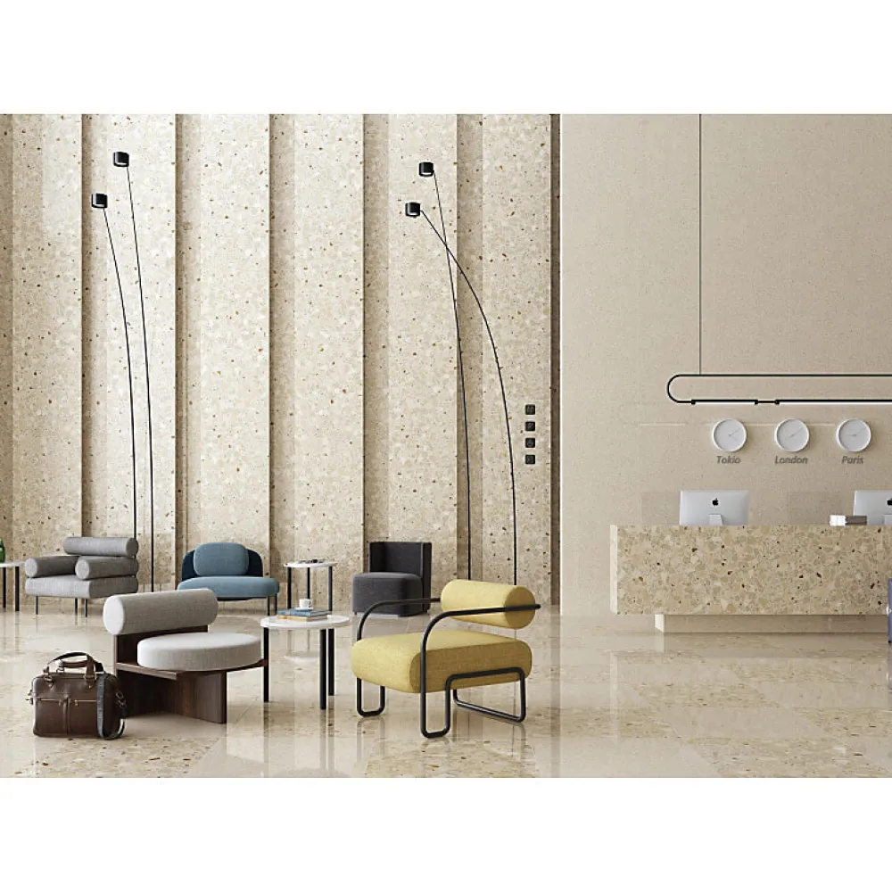 Aelle Carrelage Carrelage Sol Effet Pierre<Carrelage sol / mur effet terrazzo 80x80 cm MONACO R BEIGE