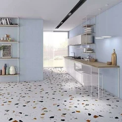 Aelle Carrelage Carrelage sol / mur effet ciment uni bleu claire 20x20 cm ART NOUVEAU UNI SKY BLUE- Carrelage Sol Pour Cuisine