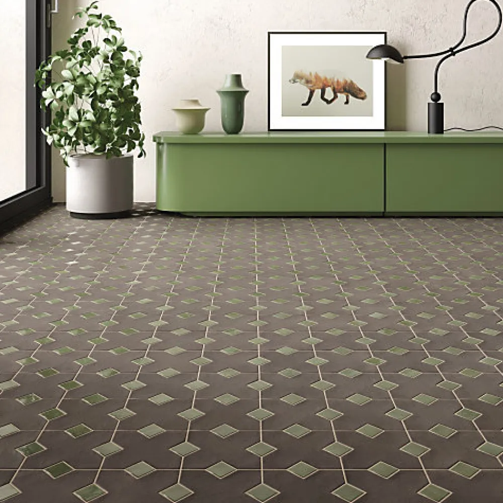 Aelle Carrelage Carrelage sol / mur effet ciment 20x20 cm BERKANE MULTICOLOR NASSAU PATCHWORK- Carrelage Sol Effet Carreaux De Ciment