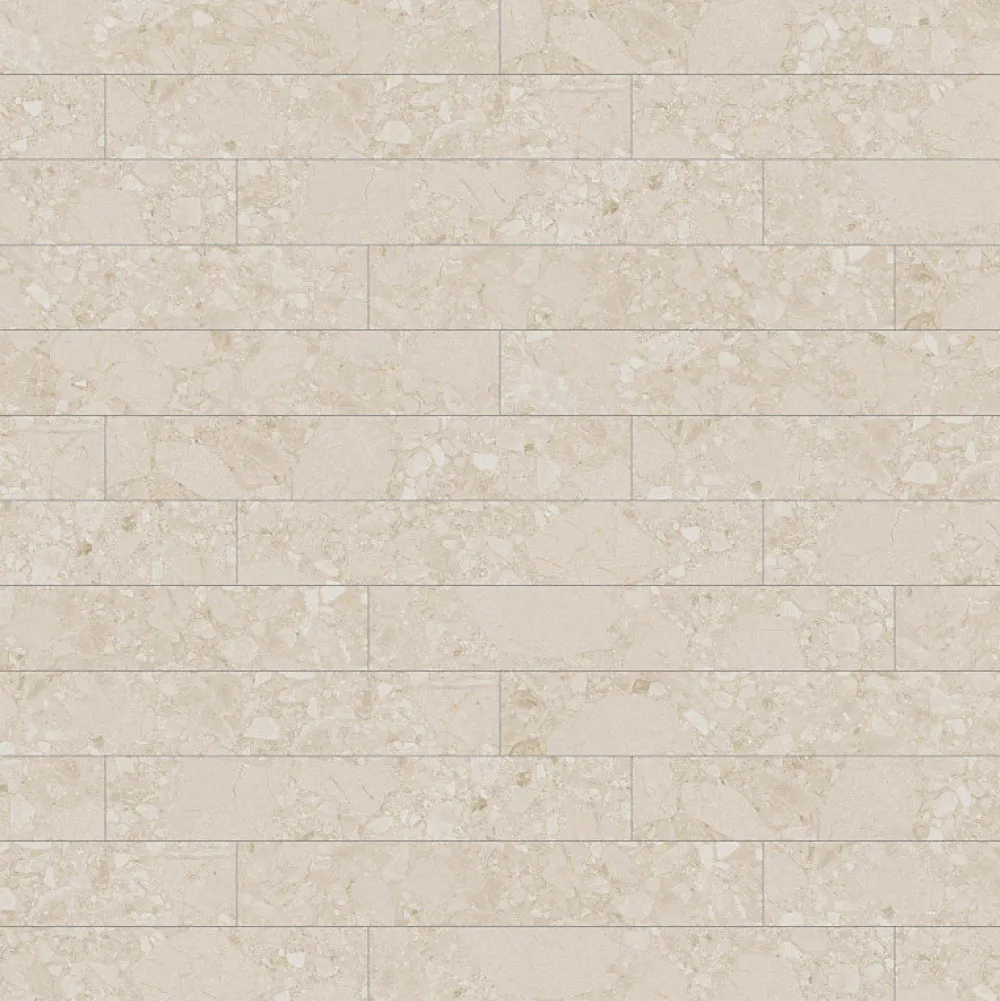 Aelle Carrelage Carrelage sol / mur effet terrazzo beige 19,4x120 cm CREAM R BEACH- Carrelage Sol Effet Pierre
