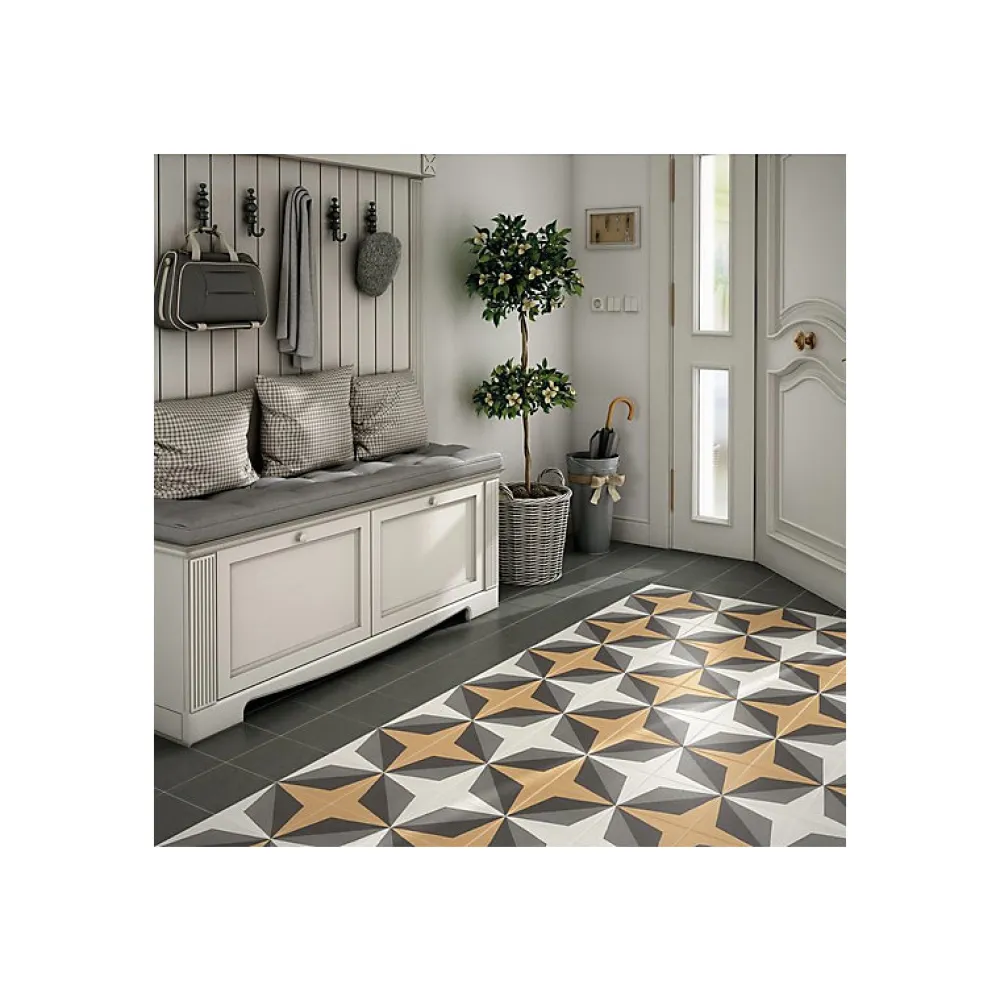 Eiffel art construction Carrelage Sol Effet Carreaux De Ciment|Carrelage Sol Pour Cuisine<Carrelage sol / mur effet ciment 20x20 cm CAPRICE DECO WAVE COLOURS (vendu par boite de 1m2)
