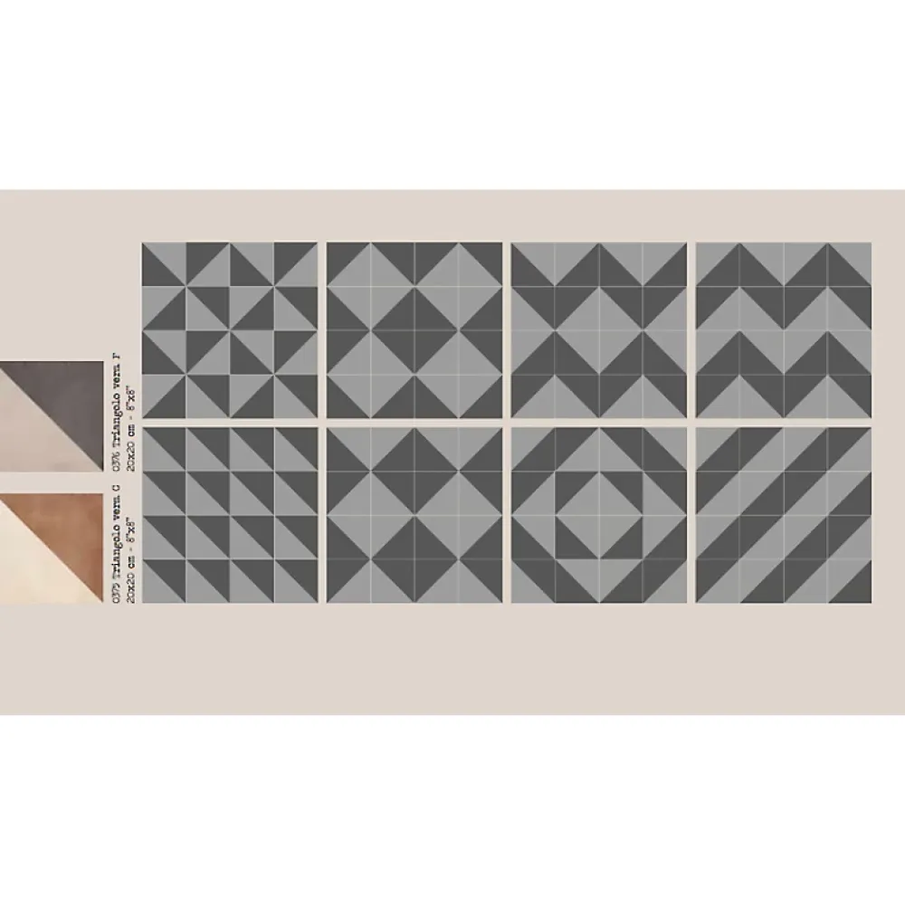 Eiffel art construction Carrelage Sol Pour Cuisine<Carrelage sol / mur effet ciment 20x20 cm TERRA TRIANGOLO