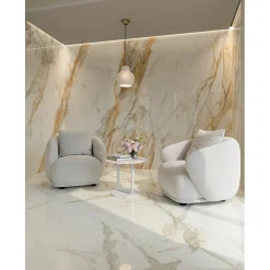 Aelle Carrelage Carrelage sol / mur effet marbre beige, gris 120X120 cm - SCULTOREA calacatta vena antica J451- Carrelage Sol Effet Marbre|Carrelage Sol Pour Pièce À Vivre