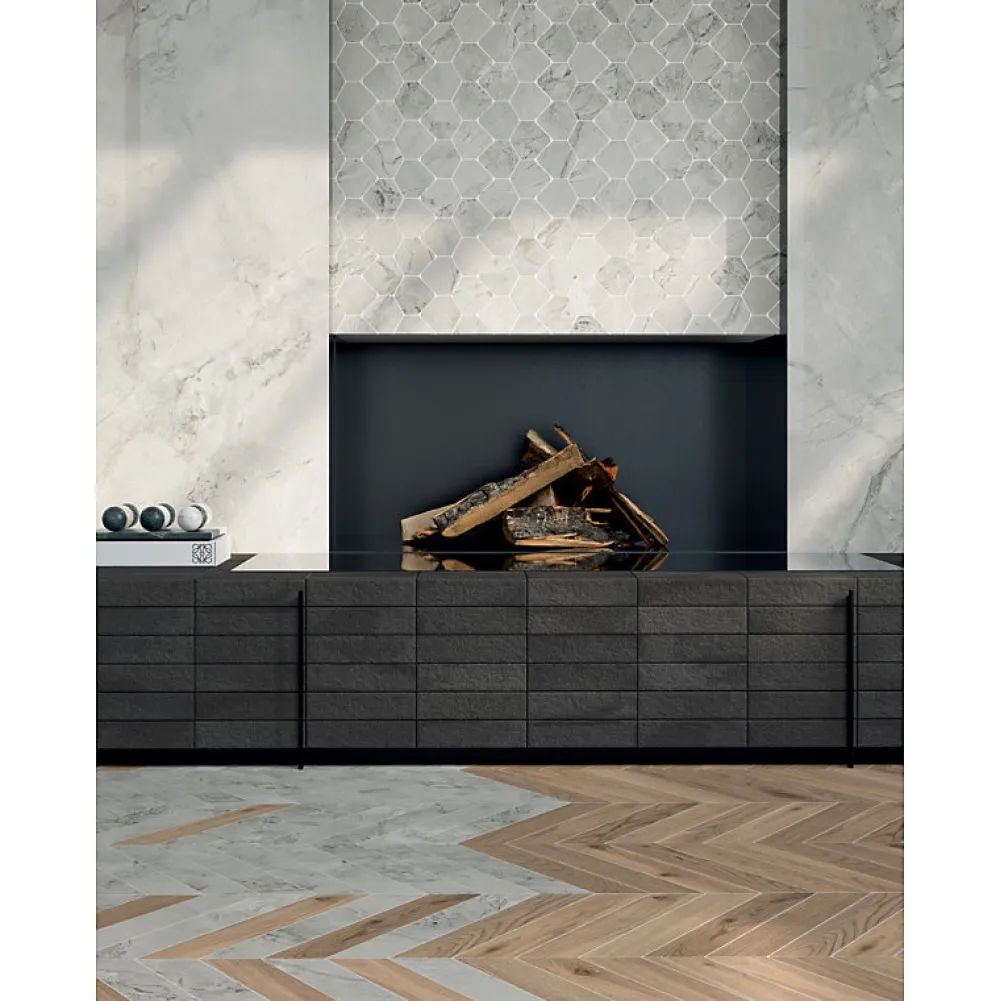 Aelle Carrelage Carrelage sol / mur effet marbre gris 120X120 cm - SCULTOREA Foam grey J453- Carrelage Sol Pour Pièce À Vivre|Carrelage Sol Effet Marbre