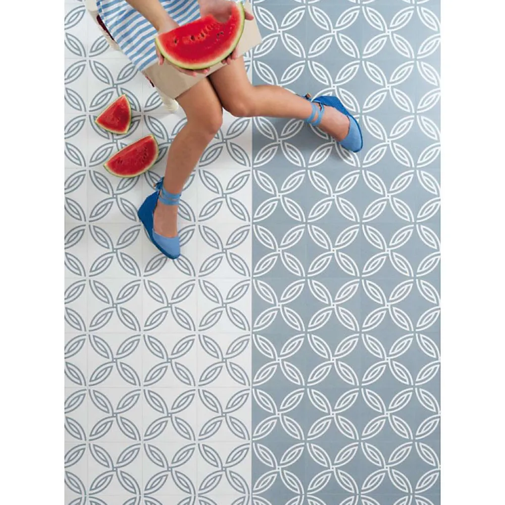 Aelle Carrelage Carrelage Sol Pour Wc|Carrelage Sol Uni<Carrelage sol / mur effet ciment motif rosace 20x20 cm ALAMEDA ANDRASSY BLANCO