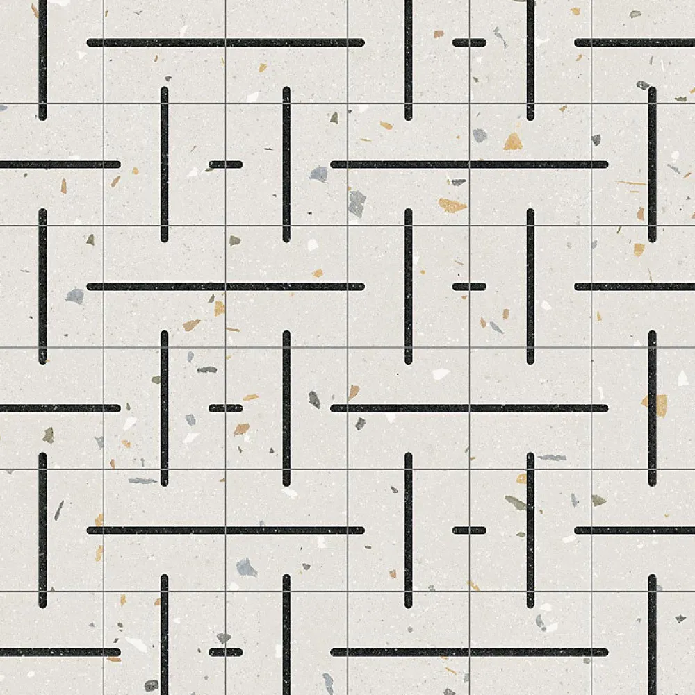 Eiffel art construction Carrelage Sol Effet Terrazzo<Carrelage sol / mur effet terrazzo 20x20 cm Croccante Cannoli Grafito(vendu par boite de 1m2)