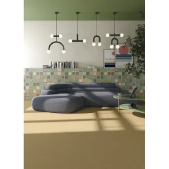 Eiffel art construction Carrelage sol / mur effet terrazzo grand format terre 80x80 cm MICRA R Siena- Carrelage Sol Effet Terrazzo