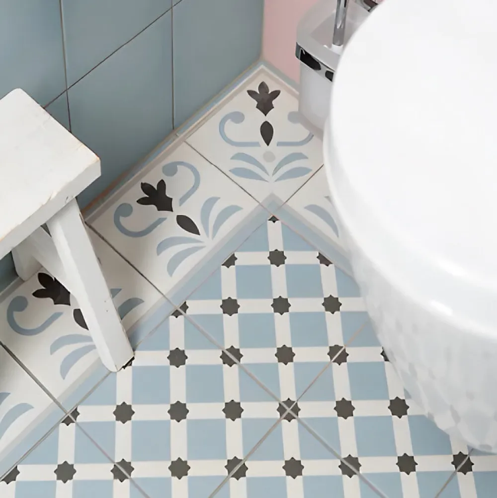 Aelle Carrelage Carrelage Sol Effet Carreaux De Ciment<Carrelage sol / mur effet ciment uni bleu 20x20 cm 1900 CELESTE