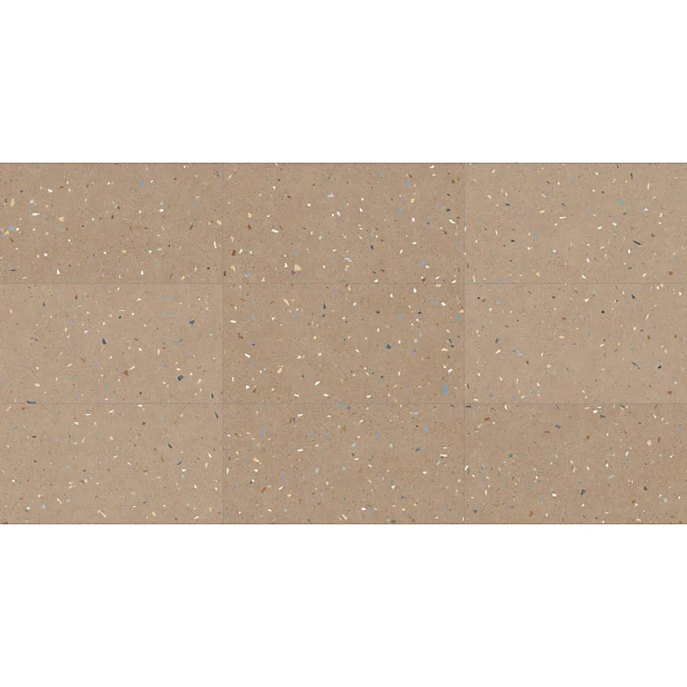 Eiffel art construction Carrelage sol / mur effet terrazzo 60x120 cm Croccante-R Nuez(vendu par boite de 1.44m2)- Carrelage Sol Effet Terrazzo