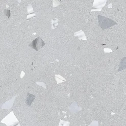 Eiffel art construction Carrelage Sol Effet Terrazzo<Carrelage sol / mur effet terrazzo 80x80 cm. RIBE R GRIS(vendu par boite de 1.28m2)