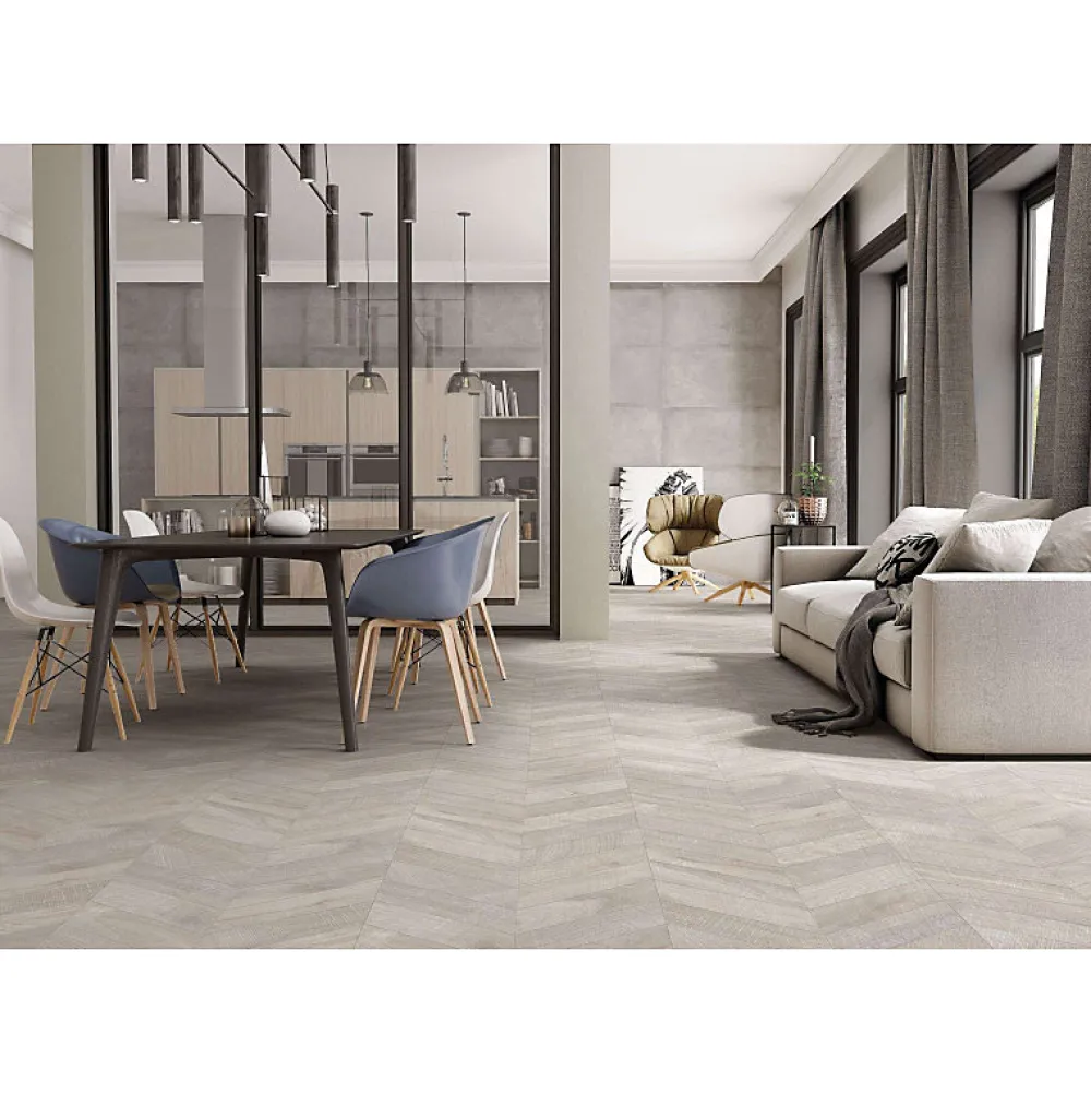 Eiffel art construction Carrelage sol / mur effet bois design chevron 60x120 cm ARTWOOD CHEVRON GREY (vendu par boite de 1.44m2)- Carrelage Sol Effet Bois|Carrelage Sol Pour Pièce À Vivre