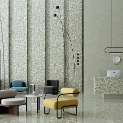 Aelle Carrelage Carrelage sol / mur effet terrazzo brillant 80x80 cm MONACO R VERDE PULIDO- Carrelage Sol Effet Pierre