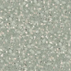 Aelle Carrelage Carrelage sol / mur effet terrazzo brillant 80x80 cm MONACO R VERDE PULIDO- Carrelage Sol Effet Pierre