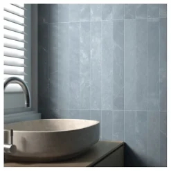 Aelle Carrelage carrelage sol / mur effet marbre bleu 7,5x60 cm - MARMONIS BLUE- Carrelage Sol Effet Marbre