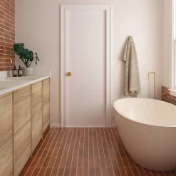 Aelle Carrelage carrelage sol / mur effet zellige bejmat terracotta terre cuite 6x24,6 cm mate ARGILE COTTO nuancé.- Carrelage Sol Pour Wc|Carrelage Sol Uni