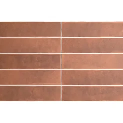 Aelle Carrelage carrelage sol / mur effet zellige bejmat terracotta terre cuite 6x24,6 cm mate ARGILE COTTO nuancé.- Carrelage Sol Pour Wc|Carrelage Sol Uni