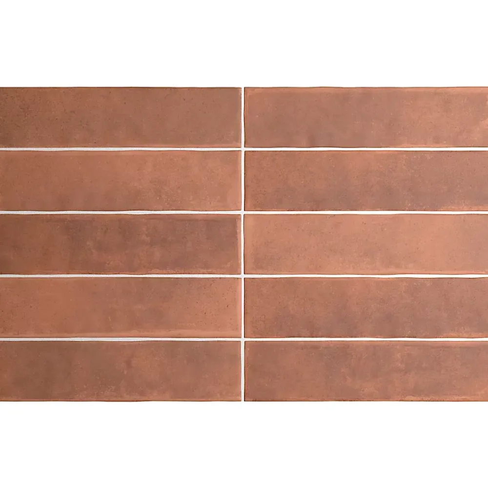 Aelle Carrelage carrelage sol / mur effet zellige bejmat terracotta terre cuite 6x24,6 cm mate ARGILE COTTO nuancé.- Carrelage Sol Pour Wc|Carrelage Sol Uni