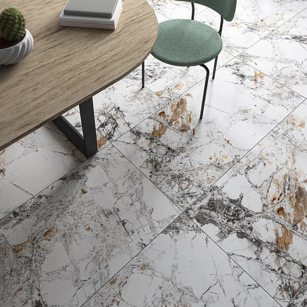 Limcaro Carrelage Sol Effet Marbre|Carrelage Sol Pour Pièce À Vivre<Carrelage sol / mur effet marbre blanc PATAGONIA VEINY l.60 x L.120 cm Brillant