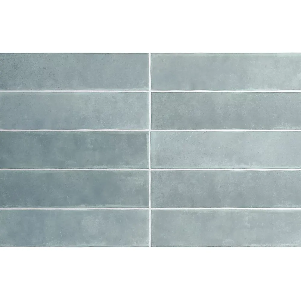 Aelle Carrelage carrelage sol / mur effet zellige bejmat bleu 6x24,6 cm mate ARGILE SKY- Carrelage Sol Uni|Carrelage Sol Pour Wc