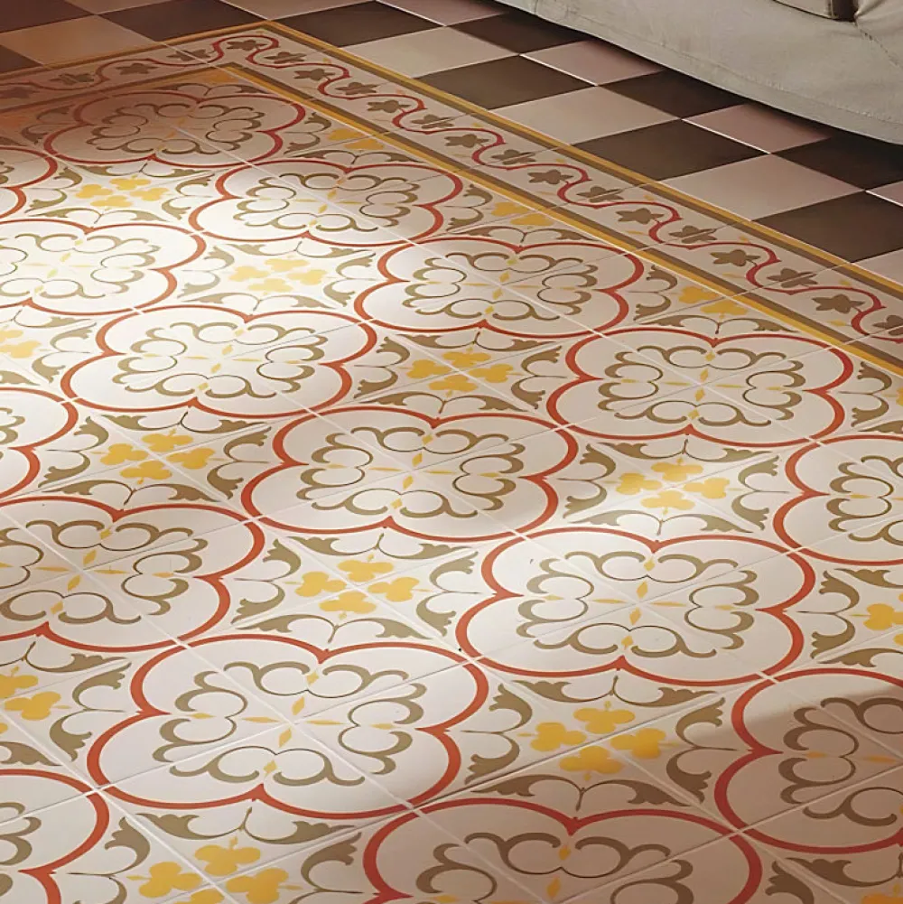 Aelle Carrelage Carrelage Sol Effet Carreaux De Ciment<Carrelage sol / mur effet ciment 20x20 cm 1900 GAUDI 2 BORDURE