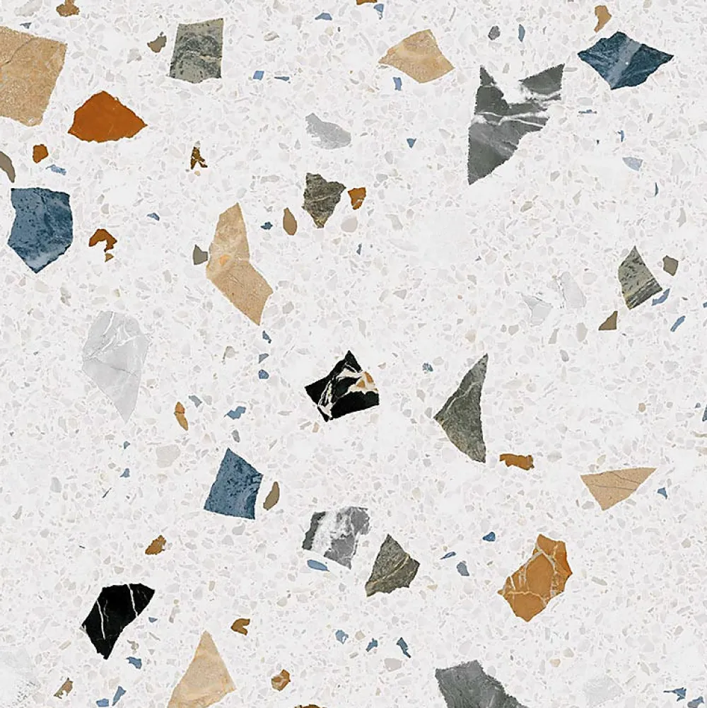 Eiffel art construction Carrelage Sol Effet Terrazzo<Carrelage sol / mur effet terrazzzo coloré brillant 80x80 cm STRACCIATELLA NACAR POLISHED(vendu par boite 1.26m2)