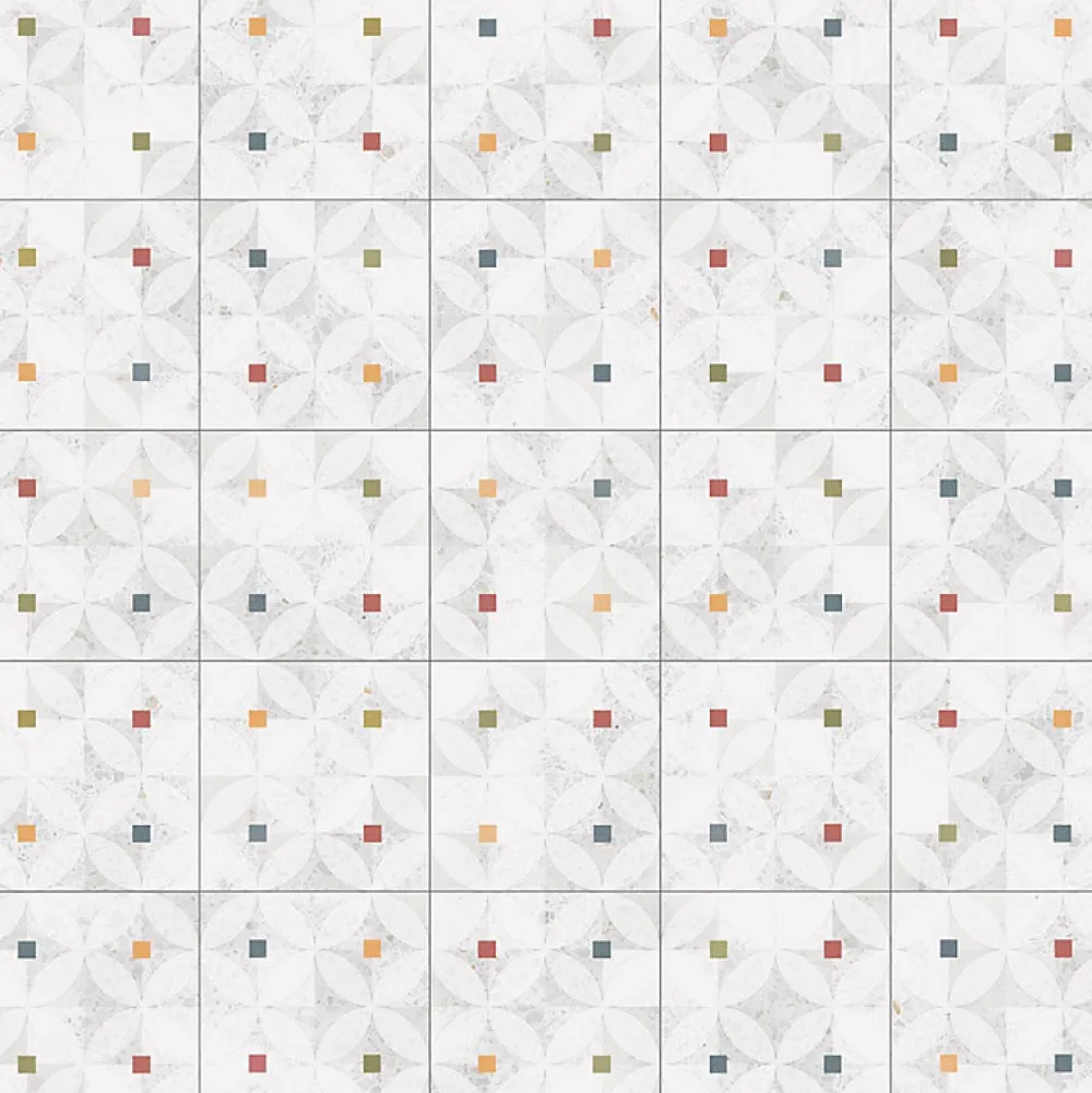 Eiffel art construction Carrelage sol / mur effet terrazzzo coloré à motif 20x20 cm STRACCIATELLA ZELTEN(vendu par boite 1m2)- Carrelage Sol Effet Terrazzo