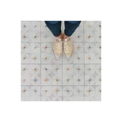 Eiffel art construction Carrelage sol / mur effet terrazzzo coloré à motif 20x20 cm STRACCIATELLA ZELTEN(vendu par boite 1m2)- Carrelage Sol Effet Terrazzo