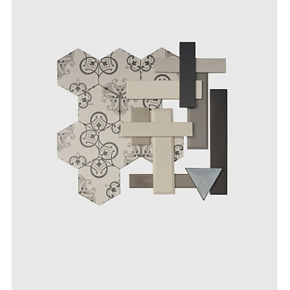 Aelle Carrelage Carrelage sol / mur effet ciment motif fleur 20x20 cm ALAMEDA BUCARELI CIELO- Carrelage Sol Uni