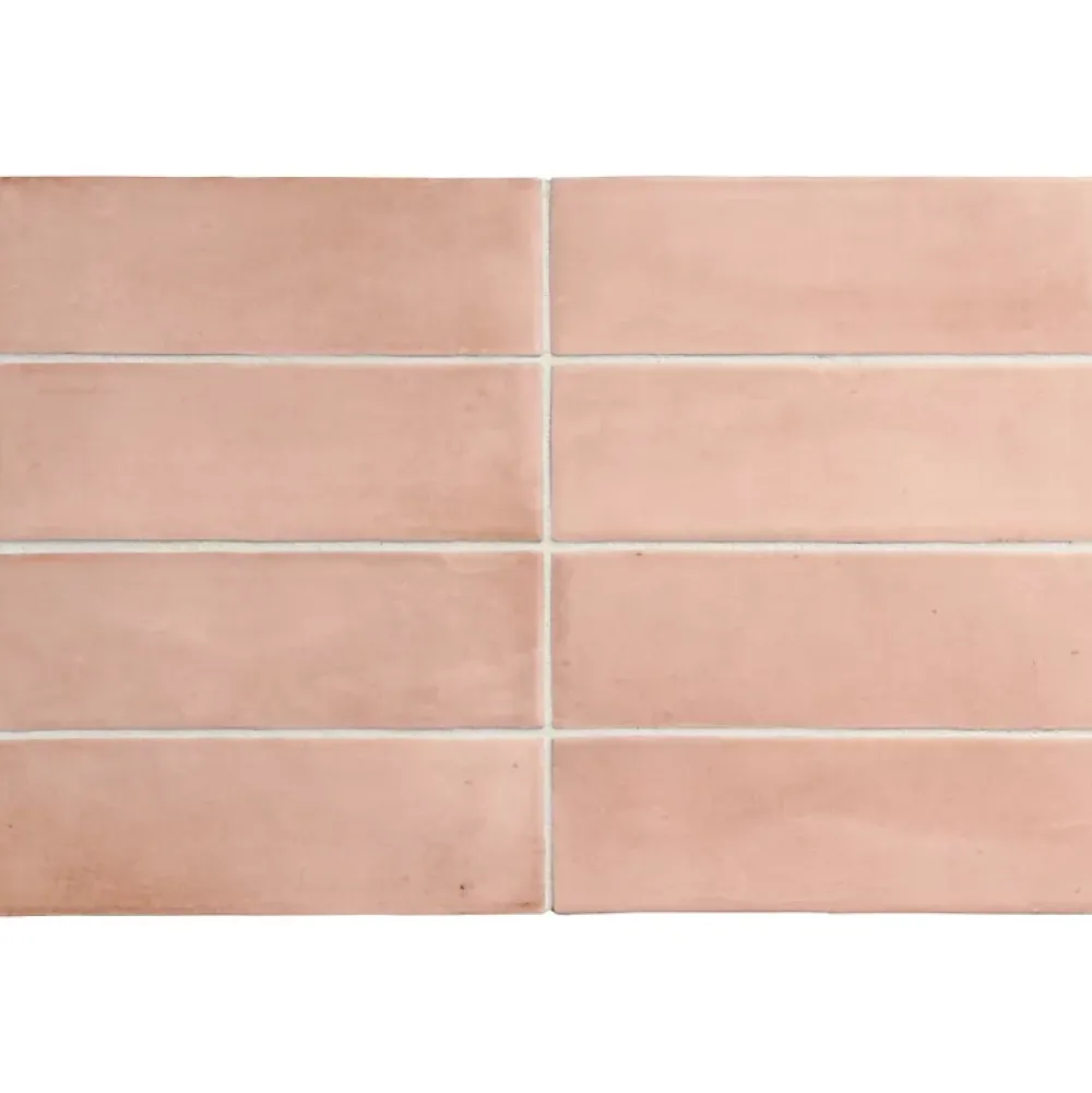 Aelle Carrelage Carrelage sol / mur effet zellige bejmat marocain 5X15 cm rose mate 5X15 cm COCO ORHARD PINK MATT- Carrelage Sol Uni
