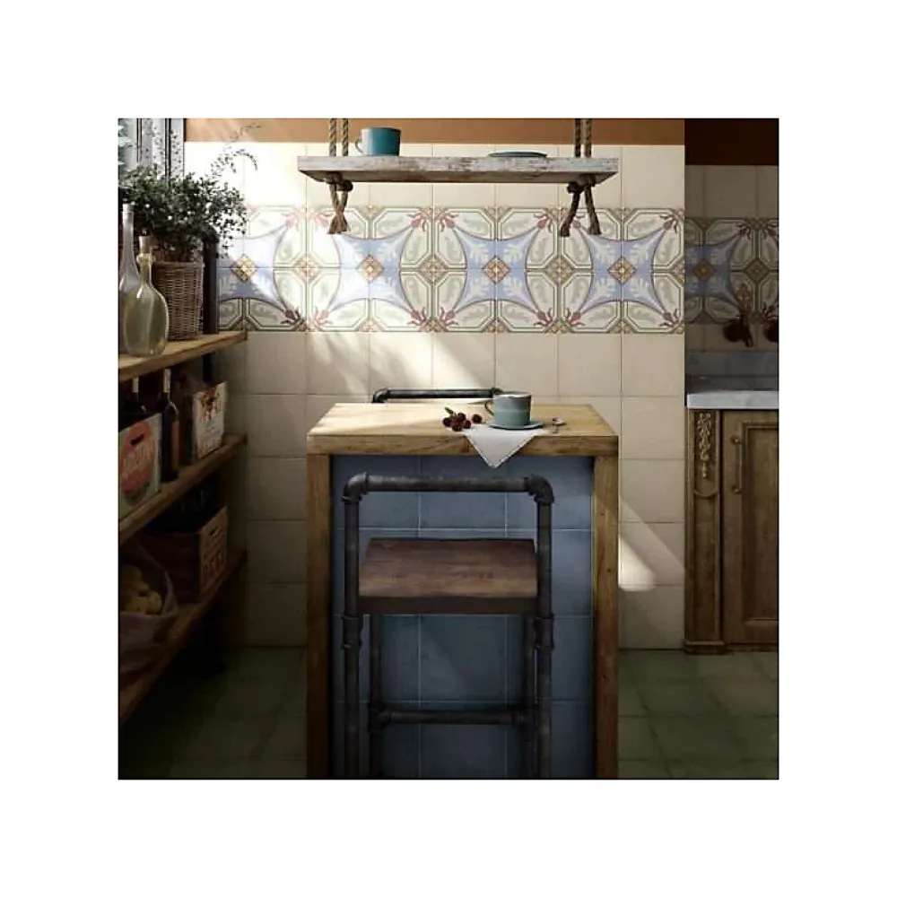 Aelle Carrelage Carrelage Sol Effet Carreaux De Ciment|Carrelage Sol Pour Cuisine<Carrelage sol / mur effet ciment uni vert 20x20 cm ART NOUVEAU UNI CYPRESS GREEN