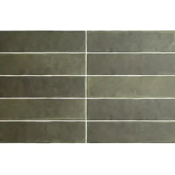 Aelle Carrelage carrelage sol / mur effet zellige bejmat vert 6x24,6 cm mate ARGILE KAKHI- Carrelage Sol Uni|Carrelage Sol Pour Salle De Bains