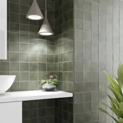 Aelle Carrelage Carrelage Sol Pour Salle De Bains|Carrelage Sol Uni<carrelage sol / mur effet zellige bejmat vert 10x10 cm mate ARGILE KAKHI