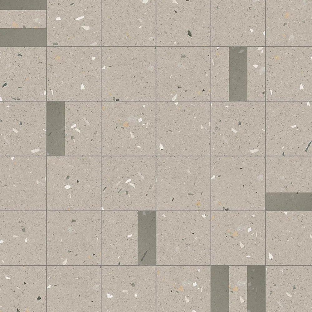 Eiffel art construction Carrelage sol / mur effet terrazzo 20x20 cm Croccante Eclair Sesamo - Patchwork (vendu par boite de 1m2)- Carrelage Sol Effet Terrazzo