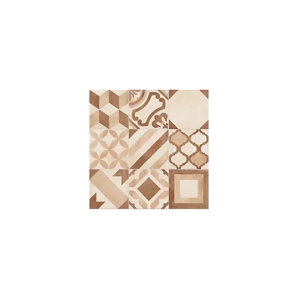 Eiffel art construction Carrelage sol / mur effet ciment 20x20 cm TERRA MIX PATCHWORK- Carrelage Sol Effet Carreaux De Ciment