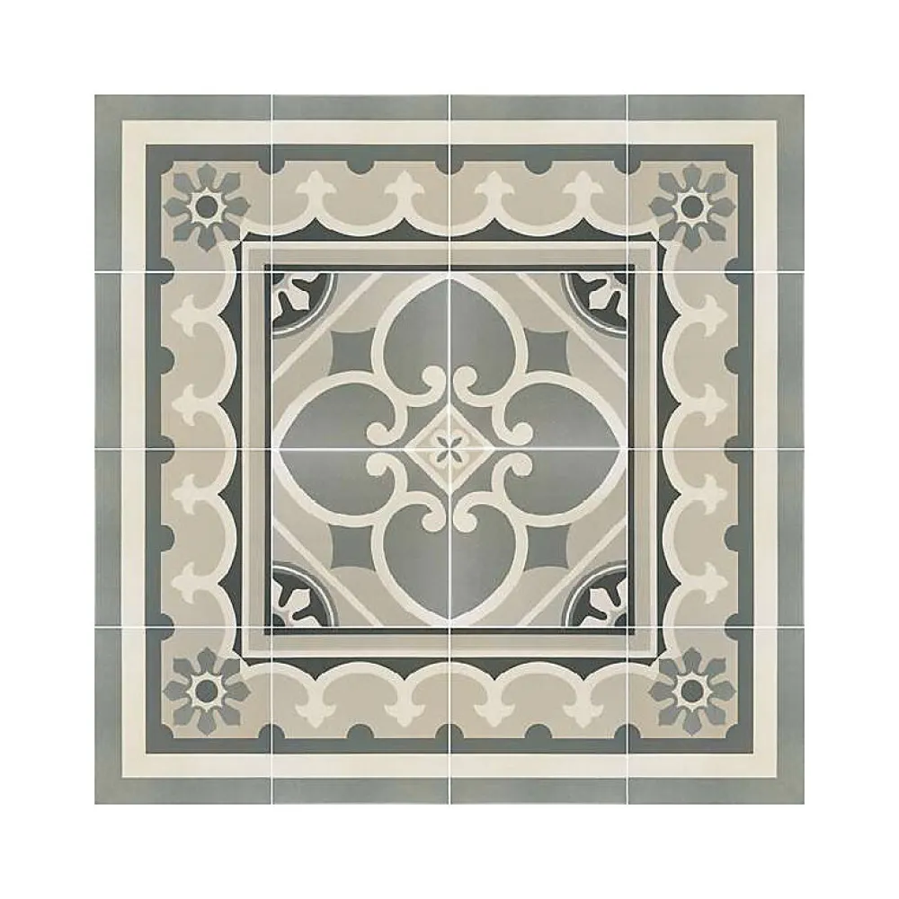 Aelle Carrelage Carrelage Sol Effet Carreaux De Ciment<Carrelage sol / mur effet ciment gris 20x20 cm - CAPRICE CHATELET BORDURE