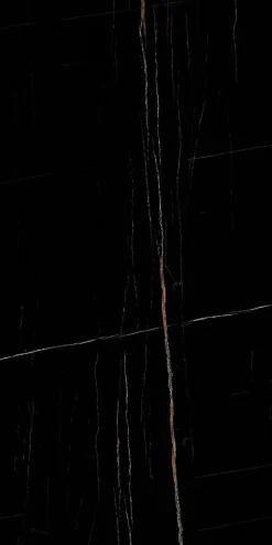 Limcaro Carrelage sol / mur effet marbre noir ELEGANCE BLACK l.60 x L.120 cm Brilliant- Carrelage Sol Effet Marbre