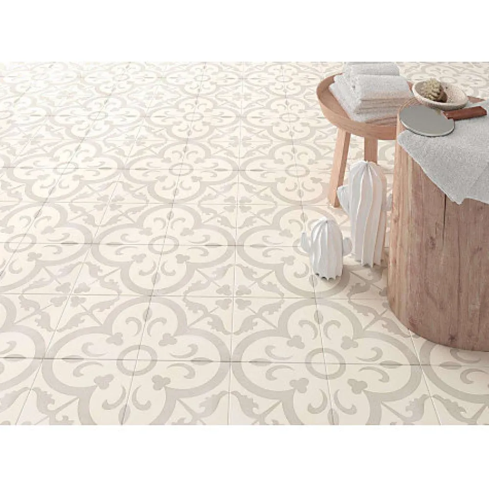 Aelle Carrelage Carrelage Sol Effet Carreaux De Ciment<Carrelage sol / mur effet ciment taupe 20x20 cm CAPRICE - BURGUNDY ANGLE