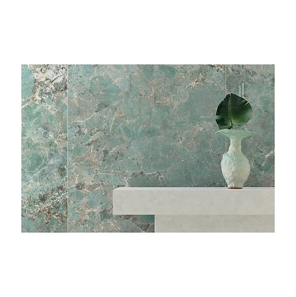 Aelle Carrelage Carrelage sol / mur effet marbre vert turquoise 120x120 cm FOYER ROYAL GREEN AMA- Carrelage Sol Effet Marbre