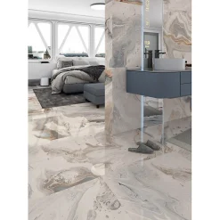 Eiffel art construction Carrelage sol / mur effet marbre bleu brillant 80x80 cm BIJOUX DOINYO- Carrelage Sol Effet Marbre|Carrelage Sol Pour Salle De Bains
