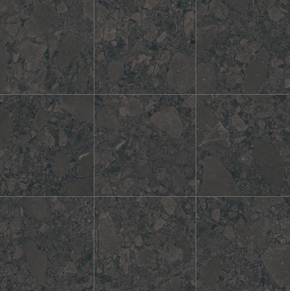 Aelle Carrelage Carrelage sol / mur effet terrazzo noir 60x60 cm BLACK R SPACE- Carrelage Sol Effet Pierre