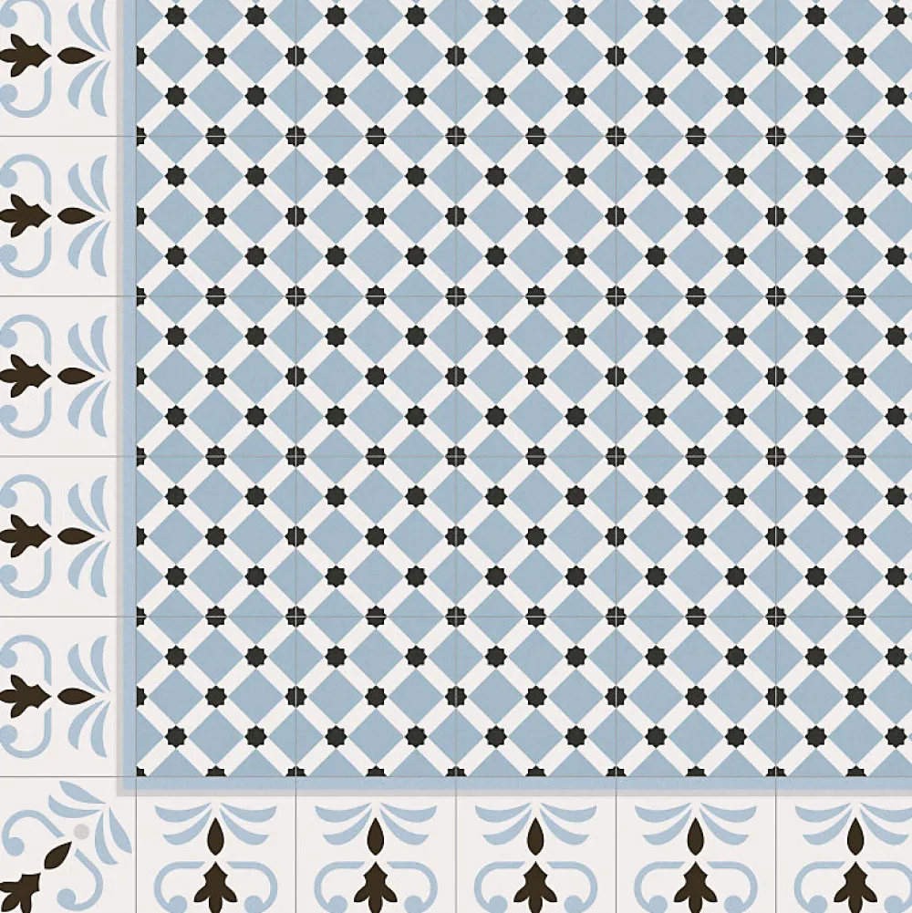 Aelle Carrelage Carrelage Sol Effet Carreaux De Ciment<Carrelage sol / mur effet ciment 20x20 cm 1900 VALVANERA 2 BORDURE