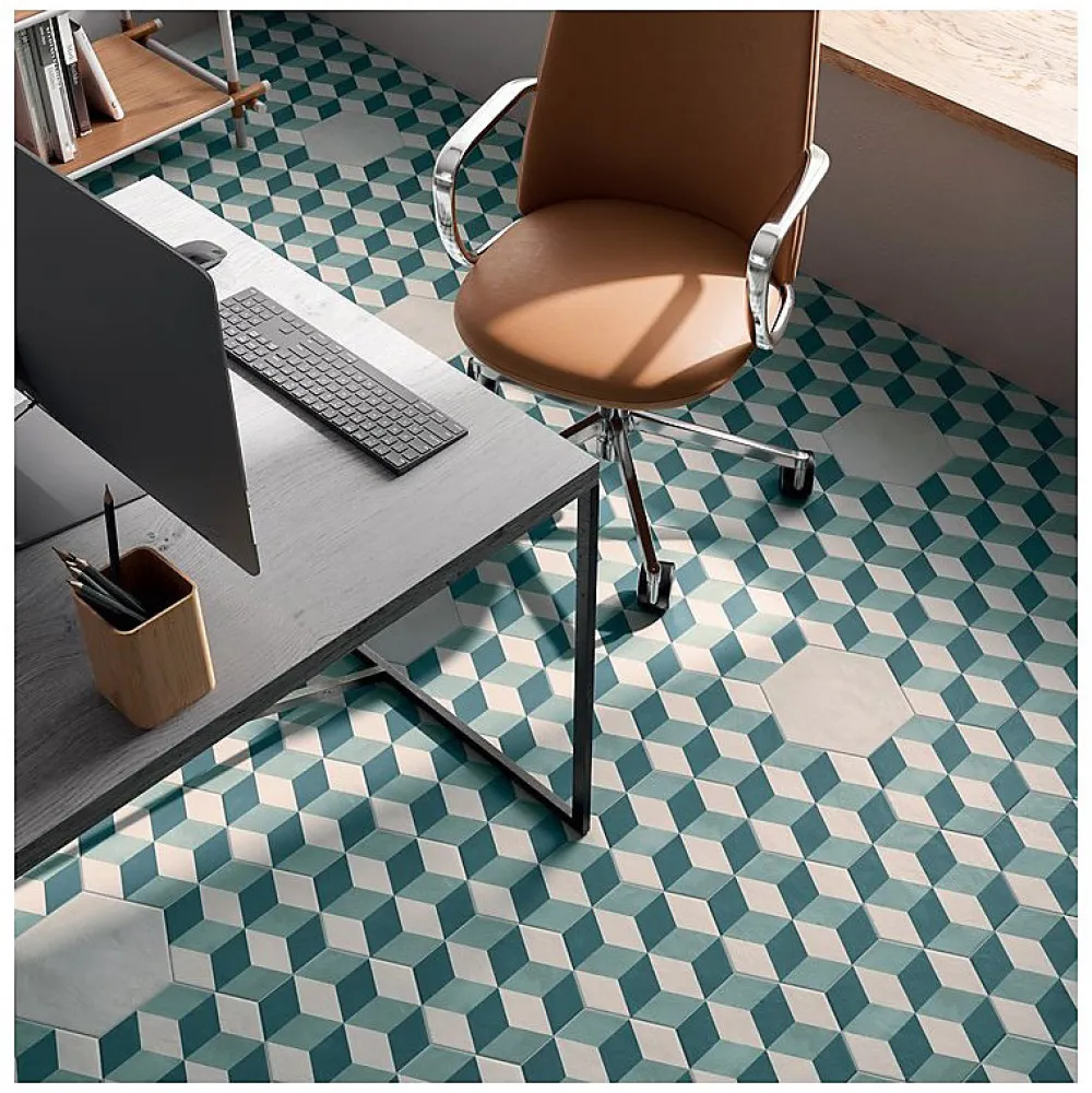 Aelle Carrelage Carrelage sol / mur effet ciment vieilli 20x20 cm TERRA ART CUBO O.C- Carrelage Sol Uni