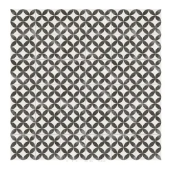 Aelle Carrelage Carrelage sol / mur effet ciment motif rosace 20x20 cm KERALA NEGRO NASSAU- Carrelage Sol Pour Cuisine|Carrelage Sol Effet Carreaux De Ciment